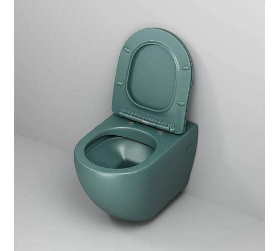 Унитаз подвесной Grossman Color 550*365*395 мм, зеленый матовый, безободковый, GR-4411OLMS
