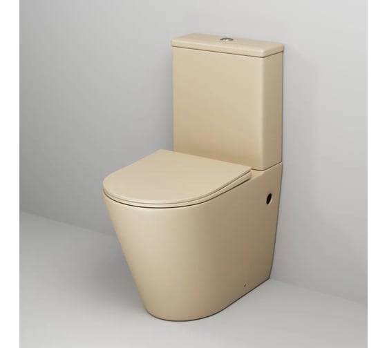 Унитаз напольный Grossman Color 620*365*810 мм, бежевый матовый, безободковый, 2 места GR-4480BEMS