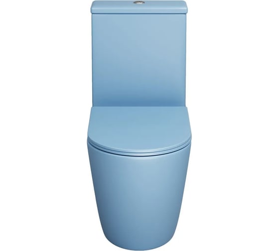 Унитаз напольный Grossman Color 620х365х810 мм, голубой матовый, безободковый, с тонкой крышкой,2 ме GR-4480BSMS
