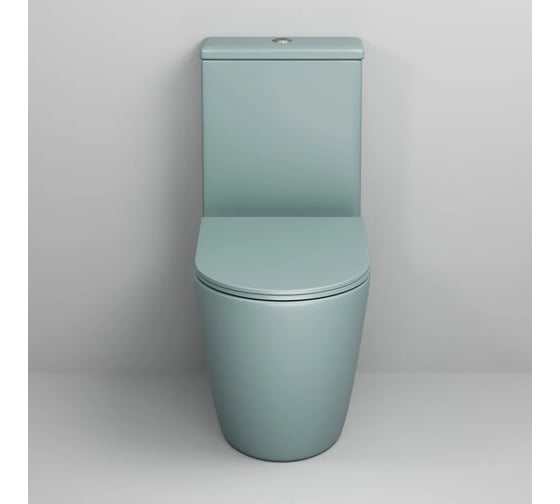 Унитаз напольный Grossman Color 620*365*810 мм, мятный матовый, безободковый, 2 места GR-4480MNMS