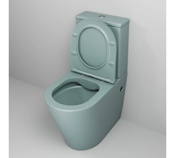 Унитаз напольный Grossman Color 620*365*810 мм, мятный матовый, безободковый, 2 места GR-4480MNMS