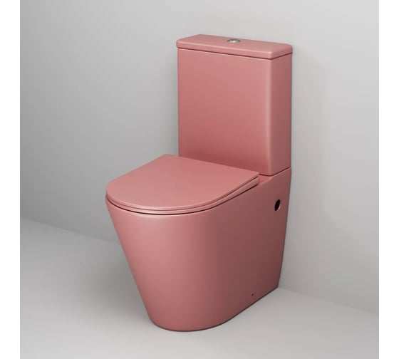 Унитаз напольный Grossman Color 620*365*810 мм, розовый матовый, безободковый, 2 места GR-4480PIMS