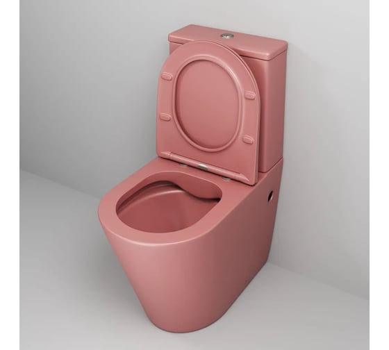 Унитаз напольный Grossman Color 620*365*810 мм, розовый матовый, безободковый, 2 места GR-4480PIMS