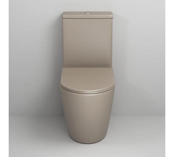 Унитаз напольный Grossman Color 620*365*810 мм, светло-коричневый матовый, безободковый, 2 места GR-4480BRLMS