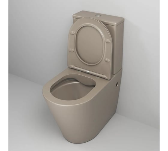 Унитаз напольный Grossman Color 620*365*810 мм, светло-коричневый матовый, безободковый, 2 места GR-4480BRLMS