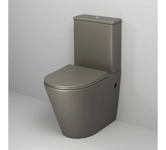 Унитаз напольный Grossman Color 620*365*810 мм, хаки матовый, безободковый, с тонкой крышкой, 2 места GR-4480GSMS