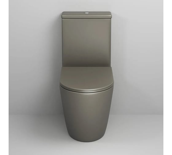 Унитаз напольный Grossman Color 620*365*810 мм, хаки матовый, безободковый, с тонкой крышкой, 2 места GR-4480GSMS