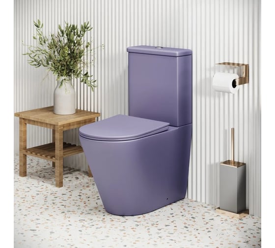 Унитаз напольный Grossman Color 620*365*810 мм, фиолетовый матовый, безободковый, 2 места GR-4480LIMS