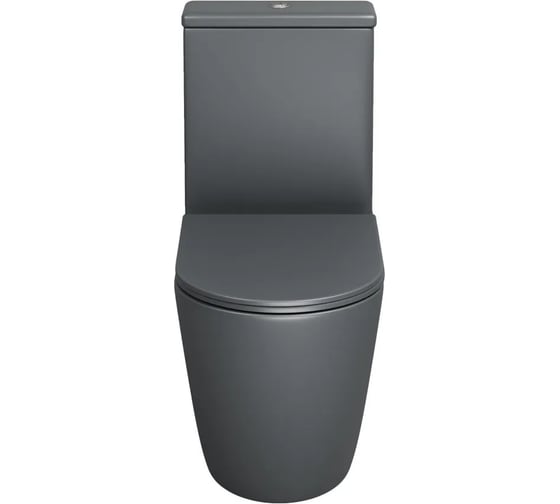 Унитаз напольный Grossman Color 620*365*810 мм, серый матовый, безободковый, с тонкой крышкой, 2 места GR-4480GMS