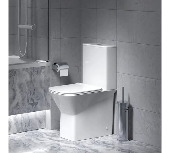 Унитаз напольный Grossman Cristal 600*355*860 мм, безободковый, с тонкой крышкой, 2 места GR-4471S