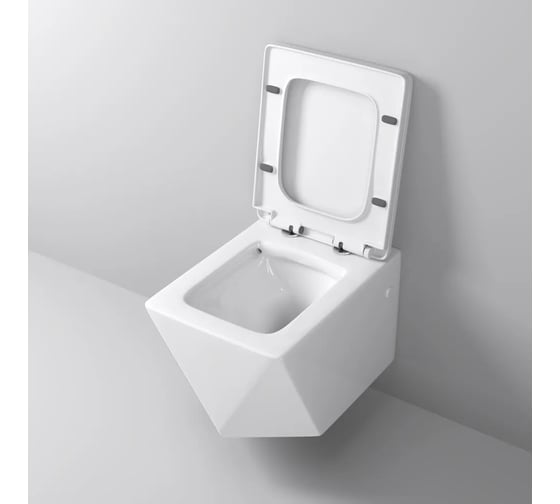 Унитаз подвесной Grossman Cristal 520*360*350 мм, безободковый, с толстой крышкой GR-4481