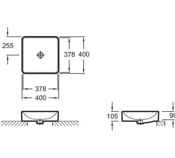 Раковина JACOB DELAFON Vox EVG102-00 40х40, с переливом 00000043532