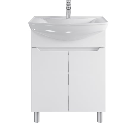 Тумба напольная Sanstar bianca 65 с раковиной лагуна 65 (комплект) для ванной комнаты белая 237.1-1.5.1.К