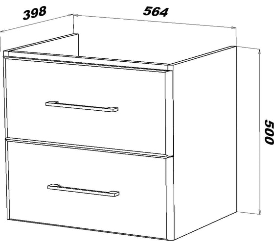 Комплект: Подвесная тумба Sanstar Sorento 60, мебельный умывальник Фостер 600 190.1-1.5.1.К