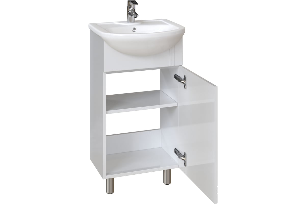 Комплект: Напольная тумба Sanstar Вольга 45, мебельный умывальник Азов ...