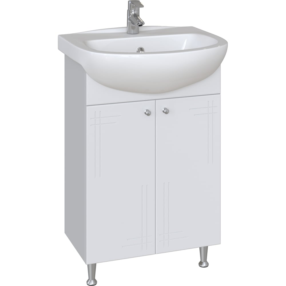 Комплект: Напольная тумба Sanstar Июнь 55, мебельный умывальник Антик ...