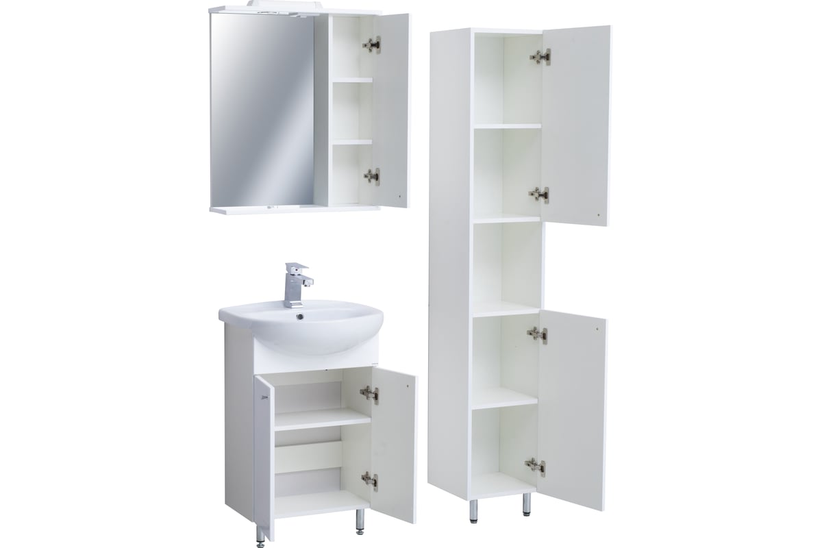 Комплект: Напольная тумба Sanstar Июнь 55, мебельный умывальник Антик ...