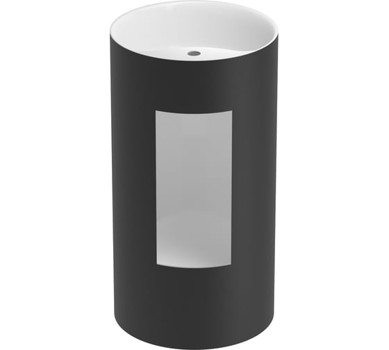 Напольная раковина отдельностоящая Wellsee Chalice Perfection, раковина-моноблок из акрила, цвет белый глянец / матовый черный 230616000