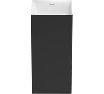 Напольная раковина отдельностоящая Wellsee Pure BY, раковина-моноблок из акрила, цвет белый глянец / матовый черный 230713000