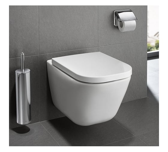 Подвесной унитаз ROCA 893104100 ПЭК Gap безободковый, инсталляция, кнопка, сиденье 00000056745