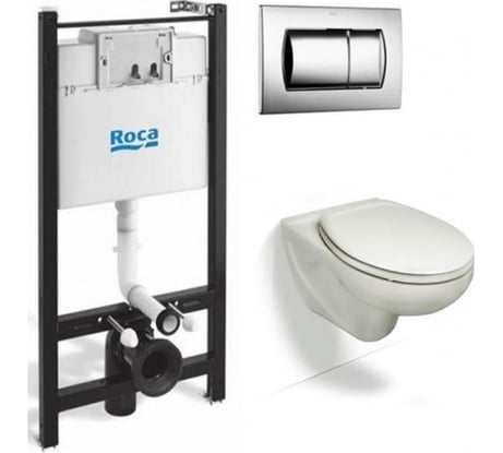 Унитаз ПЭК Victoria Roca инсталл. кнопка. сидение микролифт артикул 893100000