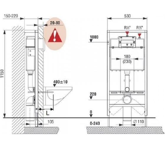 Унитаз с инсталляцией ROCA Victoria 893100000 ПЭК кнопка, сидение микролифт 00000037063