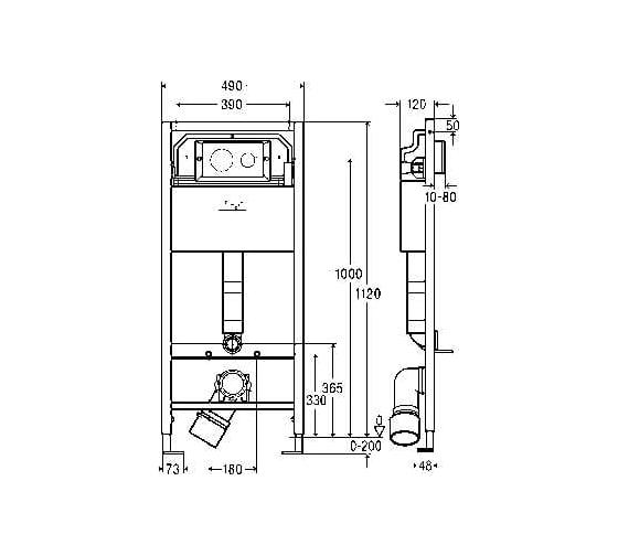 Модуль для подвесного унитаза VIEGA Prevista Dry SET Lean+ECO 1120x490 мм 792855 8524.13 00000072874
