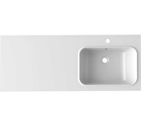 Раковина накладная MIXLINE "БИЛЛ-120x48" правая, выпуск, перелив, крепление, кронштейн 553535