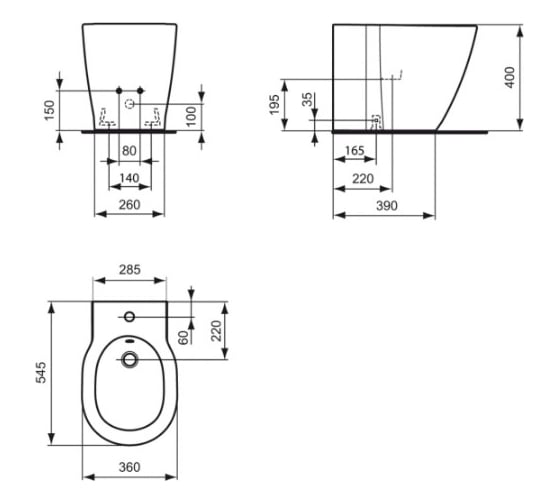 Биде напольное IDEAL STANDARD E799501 Connect 00000009875