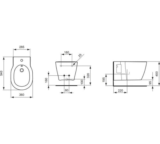 Биде подвесное IDEAL STANDARD E799701 Connect 00000009876