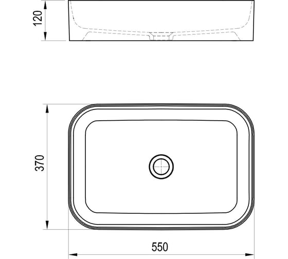 Умывальник RAVAK CERAMIC 550 R SLIM белый XJX01155002 00000069535