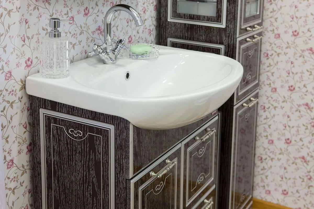 Умывальник DORATIZ Стелла 65 Сантек мебельный, перелив с обрамлением ...