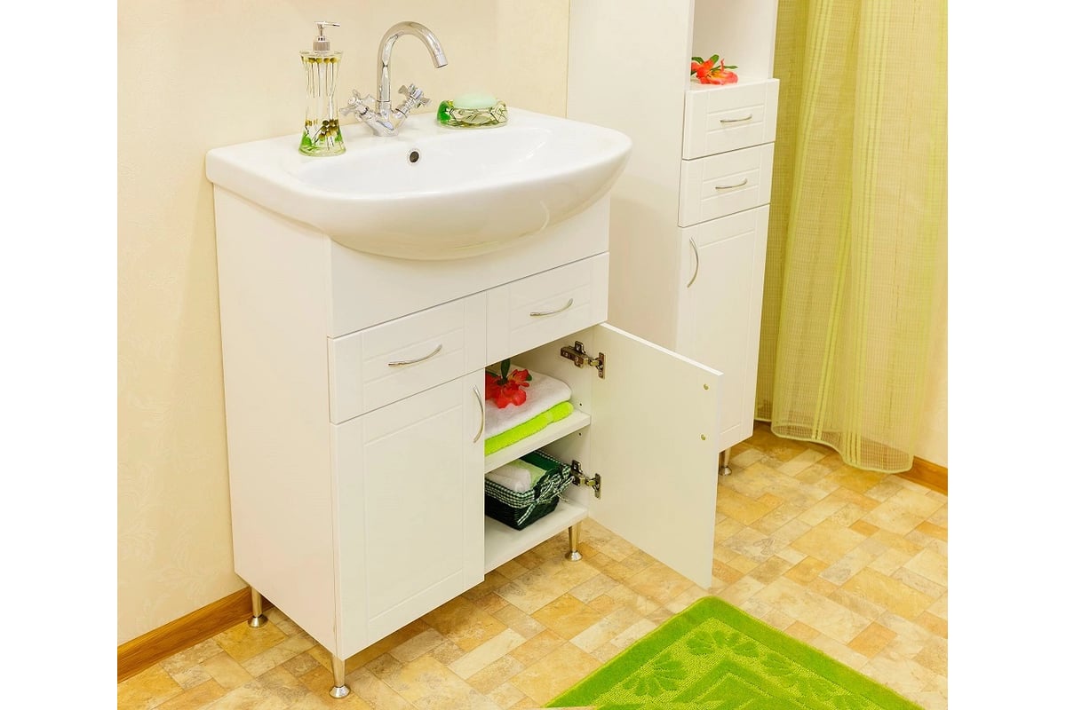 Умывальник DORATIZ Стелла 65 Сантек мебельный, перелив с обрамлением ...