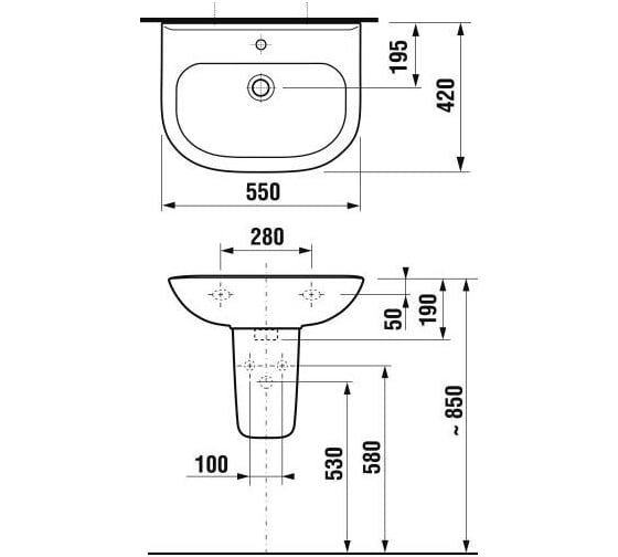 Раковина JIKA OLYMP 55х42 см 1061.2.000.104.1 00000012835