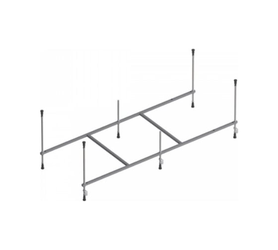 Ванна AM.PM Gem, 170x70 с каркасом и шторкой на борт ванны W90ASET-170W90BS80CT