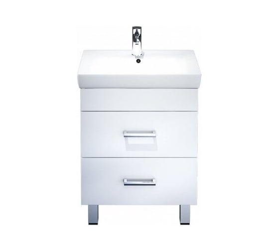 Тумба с умывальником для ванной комнаты IDDIS Custo напольная, белая, 55 см CUS55W0i95K