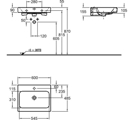 Раковина GEBERIT iCon 600x485 мм 00000045305 124060000