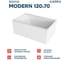 Акриловая ванна 1Marka MODERN 120х70 см MODERN в наборе 3 в 1: прямоугольная металлические ножки, слив-перелив хром 01мод1270кс1 17