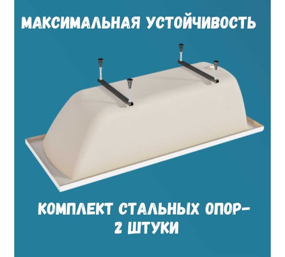 Ванна акриловая 1Marka 165х70 см MODERN в наборе 4 в 1: прямоугольная ванна, фронтальная панель, металлические ножки, слив-перелив хром 0 01мод16571кс+