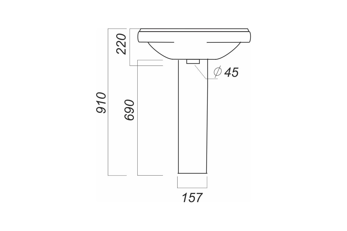Умывальник SANITA САМАРСКИЙ 00000055373 SMRSAWB01 - выгодная цена ...