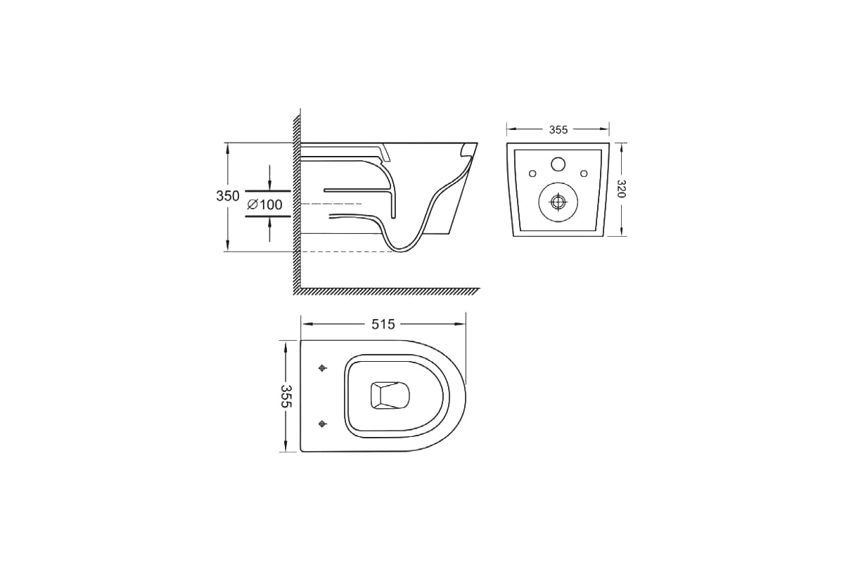 Подвесной унитаз TEKA NEXOS безободковый rimless, тонкое сиденье с ...