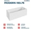 Акриловая ванна 1Marka 150х75 см MODERN в наборе 3 в 1: прямоугольная усиленный металлический каркас, слив-перелив хром 01мод1575кс2+ 19