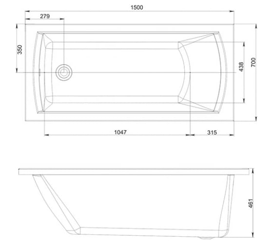 Ванна акрил Maison Millennium 1500x700 VM1500