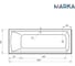 Акриловая ванна 1Marka 180х75 см MODERN в наборе 3 в 1: прямоугольная усиленный металлический каркас, слив-перелив хром 01мод1875кс2+ 28