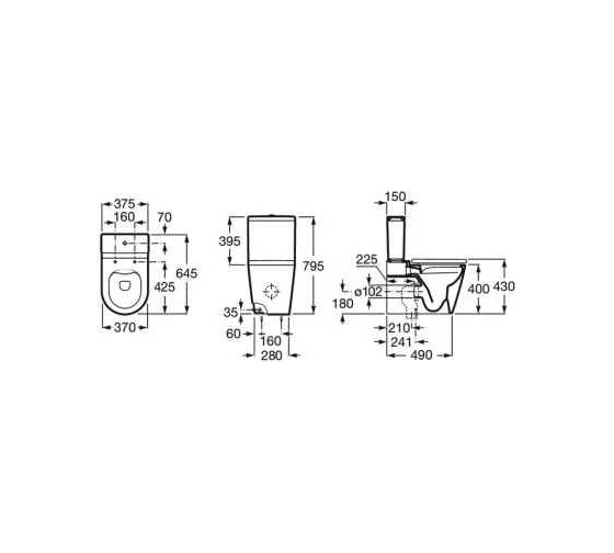 Чаша унитаза напольная ROCA INSPIRA ROUND 645 мм, rimless 7342526000
