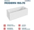 Акриловая ванна 1Marka 150х70 см MODERN в наборе 4 в 1: прямоугольная фронтальная панель, усиленный металлический каркас, слив-перелив хром 01мод1570кп 20