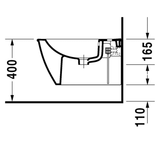 Подвесное биде DURAVIT 2249150000 DARLING NEW 370x540 мм, с переливом 00000023740