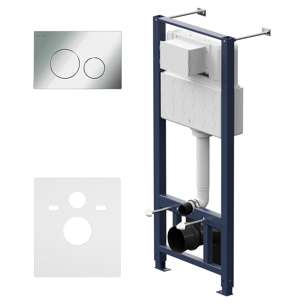 Инсталляция с клавишей AM.PM Pro L глянц хром с подвес унит Spirit V2.0 ...