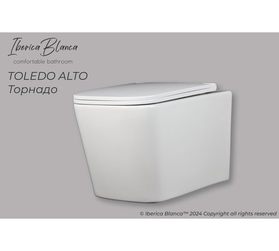 Комплект 3 в 1 Iberica Blanca инсталляция, унитаз торнадо безободковый белый TOLEDO ALTO (IB.TLA.234.1B1), клавиша смыва черный матовый, пластик ESTI-R (IB.B021.002.000), IB001.TLA.234.212
