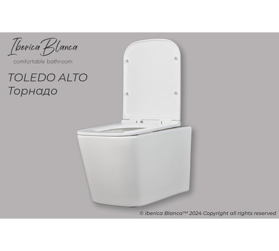 Комплект 3 в 1 Iberica Blanca инсталляция, унитаз торнадо безободковый белый TOLEDO ALTO (IB.TLA.234.1B1), клавиша смыва черный матовый, пластик ESTI-R (IB.B021.002.000), IB001.TLA.234.212
